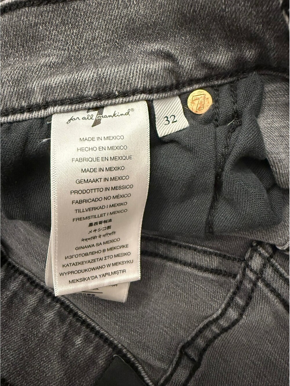 7 For All Mankind Men’s Jeans 32 Gray Slim Straight Faded Wash Denim - Picture 5 of 9